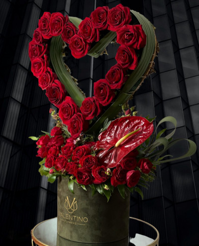 Heart-shaped roses